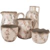Clayre & Eef 6CE1615S Kvetináč do interiéru béžovo-ružový Ø 13x11 cm