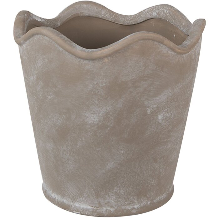 Clayre & Eef 6CE1618M Kvetináč do interiéru sivý Ø 16x14 cm