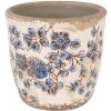 Clayre & Eef 6CE1619XS Kvetináč do interiéru béžovo modrý Ø 11x10 cm