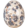 Clayre & Eef 6CE1620M Dekoratívne vajíčko béžovo modré Ø 11x14 cm