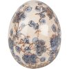 Clayre & Eef 6CE1620M Dekoratívne vajíčko béžovo modré Ø 11x14 cm