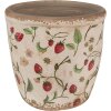 Clayre & Eef 6CE1631L Kvetináč béžovo červený Ø 16x16 cm Vidiecky štýl