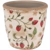 Clayre & Eef 6CE1631S Kvetináč do interiéru béžovo červený Ø 13x13 cm