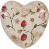 Clayre & Eef 6CE1637 Dekoratívne srdce béžová červená 11x11x4 cm