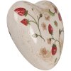 Clayre & Eef 6CE1637 Dekoratívne srdce béžová červená 11x11x4 cm
