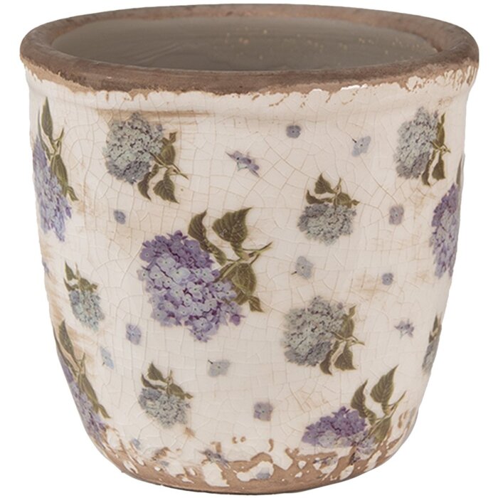 Clayre & Eef 6CE1638XS Kvetináč do interiéru béžovo modrý Ø 11x10 cm