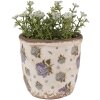 Clayre & Eef 6CE1638XS Kvetináč do interiéru béžovo modrý Ø 11x10 cm