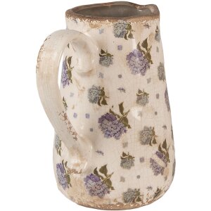 Clayre & Eef 6CE1640M Dekoratívny džbán béžovo modrý 16x12x18 cm