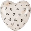 Clayre & Eef 6CE1656 Dekoračné srdce béžová čierna 11x11x4 cm