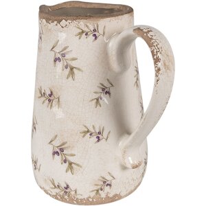 Clayre & Eef 6CE1671M Dekoratívny džbán béžový 16x12x18 cm