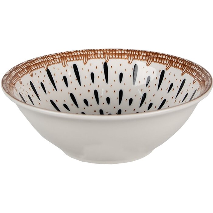 Clayre & Eef 6CEBO0062 Misa na polievku bielo-čierna Ø 15x5 cm - 300 ml