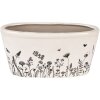 Clayre & Eef 6CEFAF0003M Kvetináč do interiéru béžový čierny 23x11x11 cm
