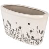 Clayre & Eef 6CEFAF0003M Kvetináč do interiéru béžový čierny 23x11x11 cm