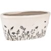 Clayre & Eef 6CEFAF0003M Kvetináč do interiéru béžový čierny 23x11x11 cm