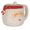 Clayre & Eef 6CEMU0133 Hrnček bielo-červený 15x11x9 cm - 450 ml Vianočný hrnček
