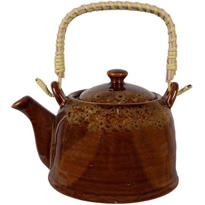 Clayre & Eef 6CETE0136 Čajník hnedý Ø 14x12 cm - 750 ml
