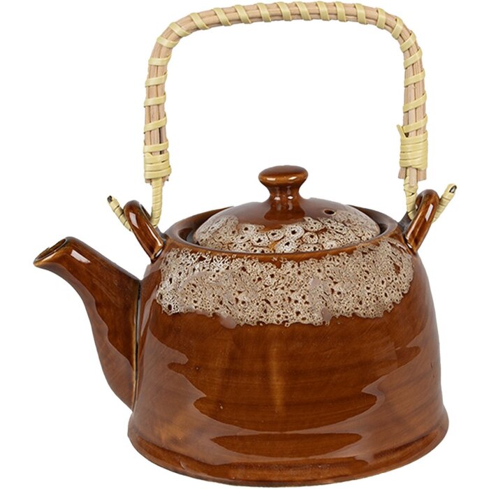 Clayre & Eef 6CETE0139 Čajník hnedý Ø 14x12 cm - 750 ml