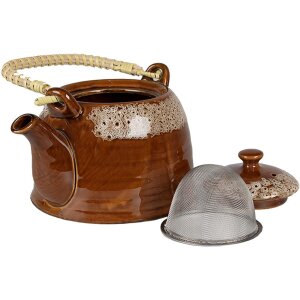 Clayre & Eef 6CETE0139 Čajník hnedý Ø 14x12 cm - 750 ml