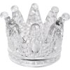 Clayre & Eef 6GL4430 Sklenený svietnik Crown Transparent Ø 7x5 cm