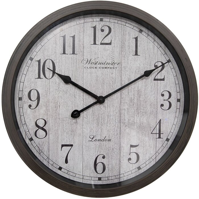 Clayre & Eef 6KL0811 Nástenné hodiny Brown Grey Ø 40x4 cm - 1xAA