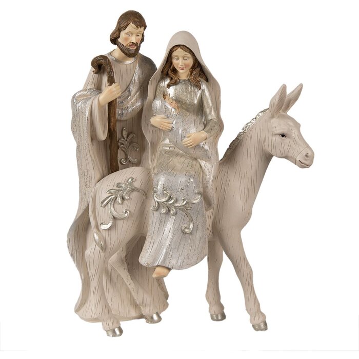 Clayre & Eef 6PR3929 Vianočná dekorácia Christmas Group Beige 24x16x32 cm