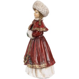 Clayre & Eef 6PR3943 Dekorácia Dievča červená 9x7x17 cm