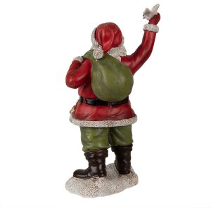 Clayre & Eef 6PR3948 Vianočná dekorácia Socha Otec Vianoc červená 13x10x23 cm