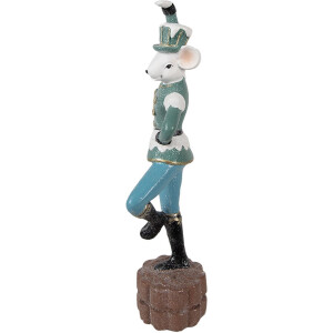 Clayre & Eef 6PR3961 Dekoratívna myš modrá 8x7x26 cm
