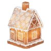 Clayre & Eef 6PR3974 Dekorácia domček s LED diódou hnedá 13x13x18 cm- 3xAAA