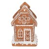 Clayre & Eef 6PR3975 Dekorácia domček s LED diódou hnedá 15x12x17 cm- 3xAAA
