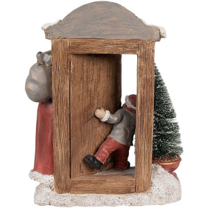 Clayre & Eef 6PR4945 Vianočná dekorácia Father Christmas LED Red Brown 18x8x22 cm