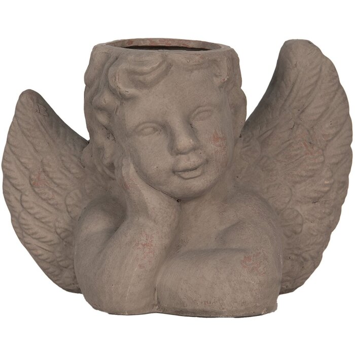 Clayre & Eef 6TE0401S Kvetináč do interiéru Angel Grey 23x13x17 cm