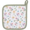 Clayre & Eef CFL45 Chňapka biela, zelená 20x20 cm
