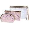 Juleeze JZSET0001P Kozmetická taška ružová (sada 3 kusov) 23x17 - 20x13 - 18x12 cm
