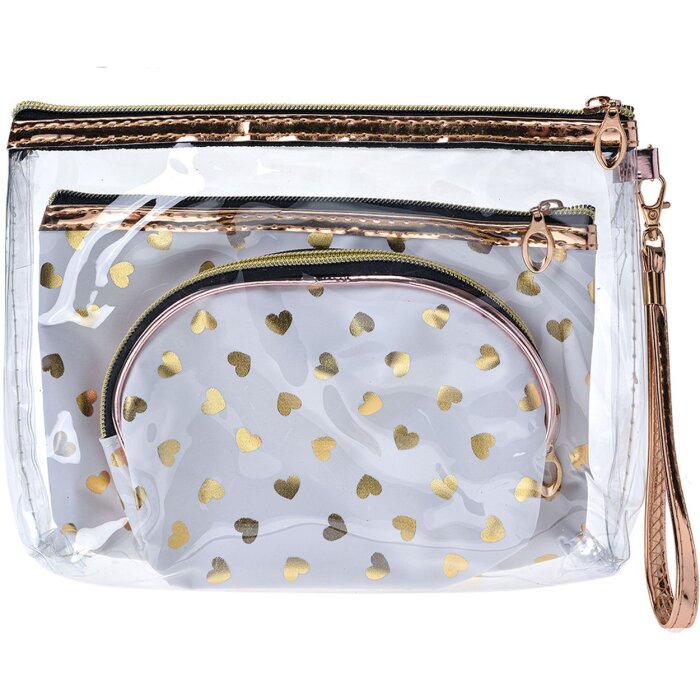 Juleeze JZSET0001W Kozmetická taška biela (sada 3 kusov) 23x17 - 20x13 - 18x12 cm