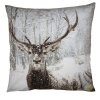 Clayre & Eef KT021.333 Obliečka na vankúš biela s motívom jeleňa 45x45 cm