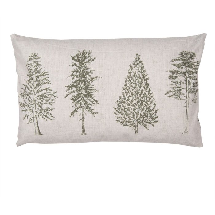 Clayre & Eef NPT36-2 Obliečka na vankúš s motívom stromu 30x50 cm prírodná zelená béžová