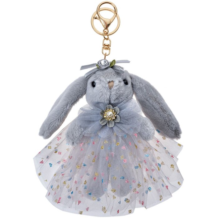 Clayre & Eef TW0585 Prívesok na kľúče Rabbit Grey