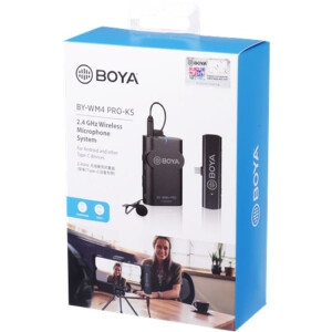 Boya BY-WM4 Pro-K5 Lavalier mikrofón Bezdrôtový 2,4 GHz USB-C pre Android