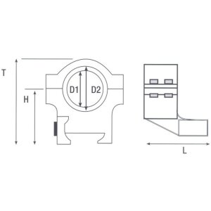 Montážna súprava kužeľa 25-30 mm Dual-T Ring Bracket Black