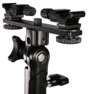 Falcon Eyes CLD-14A Twin Mount Tilting Bracket s 2 hot shoe adaptérmi HS-20M