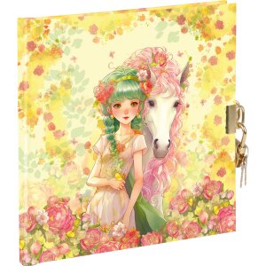 Goldbuch diár so zámkom Akira 16,5x16,5 cm 96 bielych strán