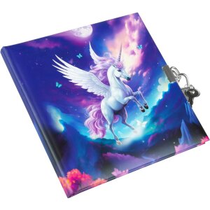 Goldbuch diár so zámkom Diana Unicorn 16,5x16,5 cm 96 bielych strán