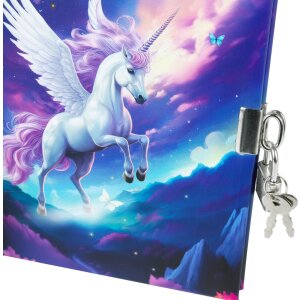 Goldbuch diár so zámkom Diana Unicorn 16,5x16,5 cm 96 bielych strán