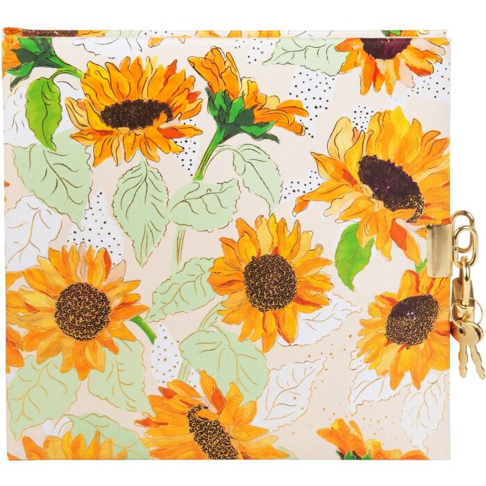 Goldbuch diár so zámkom Sunflower biely 16,5x16,5 cm 96 bielych strán