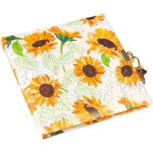 Goldbuch diár so zámkom Sunflower biely 16,5x16,5 cm 96 bielych strán