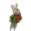 Clayre & Eef 65361 Dekoratívny prívesok králik 5x2x11 cm zelený