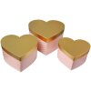 Clayre & Eef 65460 Úložné boxy Srdce 3 kusy ružové 27x24x15 cm