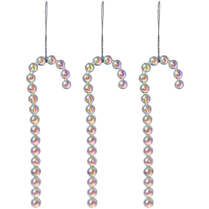 Clayre & Eef 65610 Prívesok Candy Cane Silver 4x1x14 cm Set3 Country House