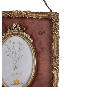 Clayre & Eef 2F1052 Fotorámik 23x3x28 cm / 10x15 cm Zlatá farba